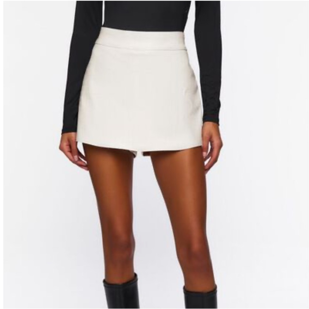 Faux Croc Leather Skort